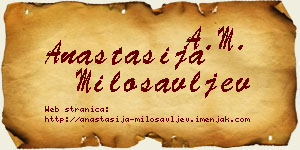 Anastasija Milosavljev vizit kartica